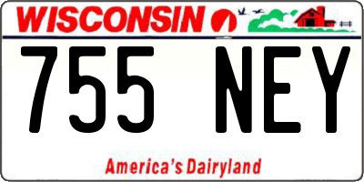 WI license plate 755NEY