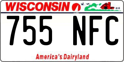 WI license plate 755NFC