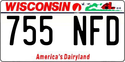 WI license plate 755NFD