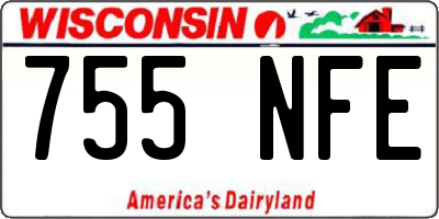 WI license plate 755NFE
