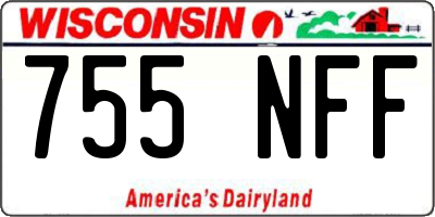 WI license plate 755NFF