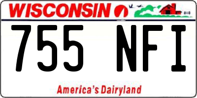 WI license plate 755NFI
