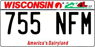 WI license plate 755NFM
