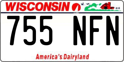WI license plate 755NFN