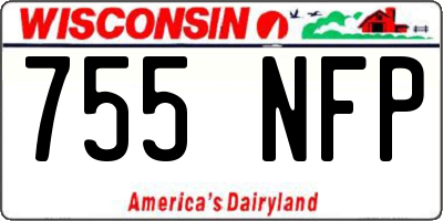 WI license plate 755NFP