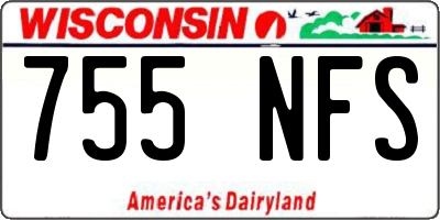 WI license plate 755NFS