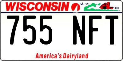 WI license plate 755NFT