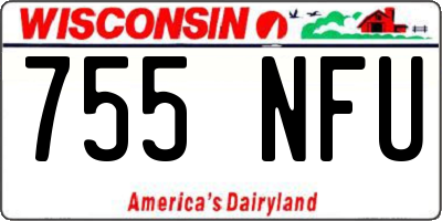 WI license plate 755NFU