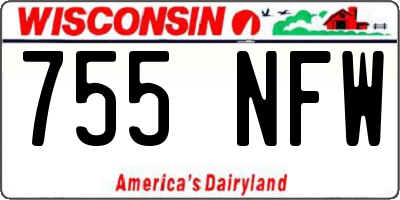 WI license plate 755NFW