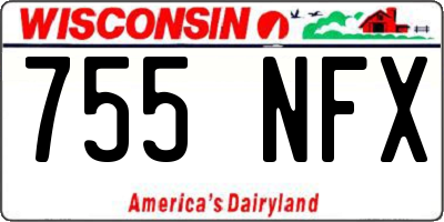 WI license plate 755NFX