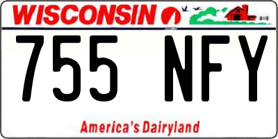WI license plate 755NFY