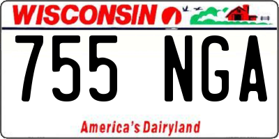 WI license plate 755NGA