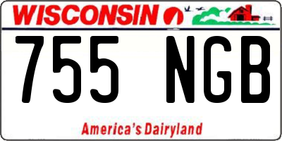 WI license plate 755NGB