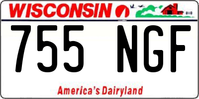 WI license plate 755NGF