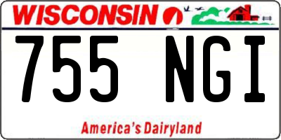 WI license plate 755NGI