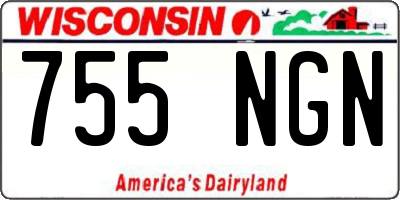 WI license plate 755NGN
