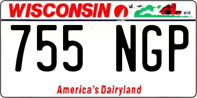 WI license plate 755NGP