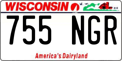 WI license plate 755NGR