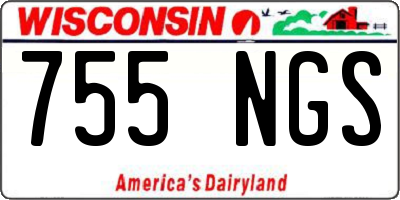 WI license plate 755NGS
