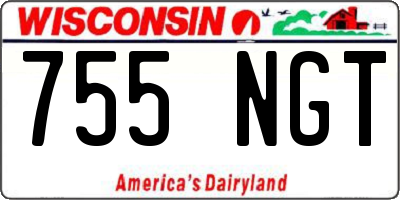 WI license plate 755NGT
