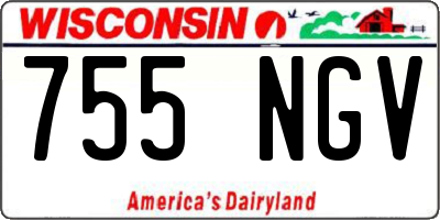 WI license plate 755NGV
