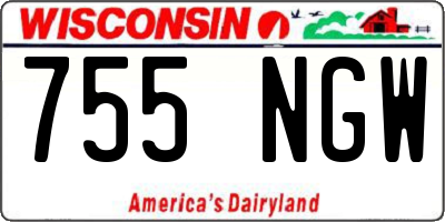 WI license plate 755NGW