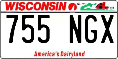 WI license plate 755NGX