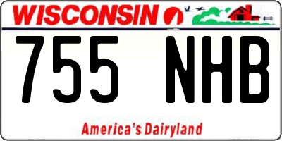 WI license plate 755NHB