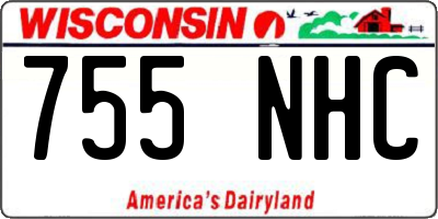 WI license plate 755NHC