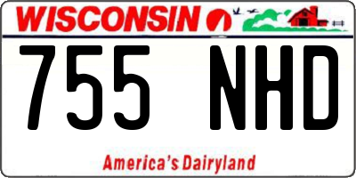 WI license plate 755NHD