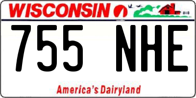 WI license plate 755NHE