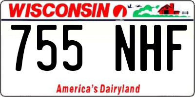 WI license plate 755NHF