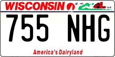 WI license plate 755NHG
