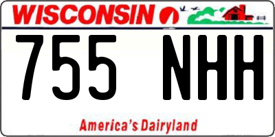 WI license plate 755NHH