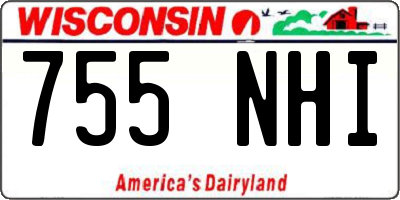 WI license plate 755NHI