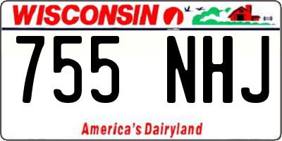 WI license plate 755NHJ