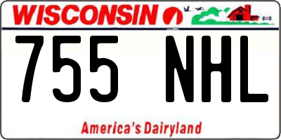 WI license plate 755NHL
