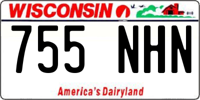 WI license plate 755NHN