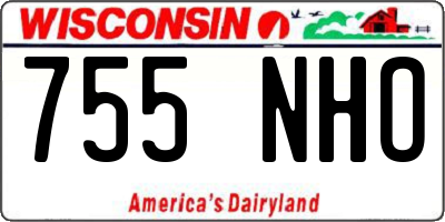 WI license plate 755NHO
