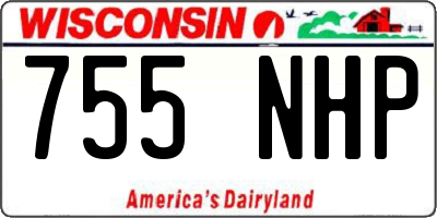WI license plate 755NHP