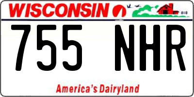 WI license plate 755NHR