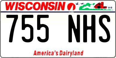 WI license plate 755NHS