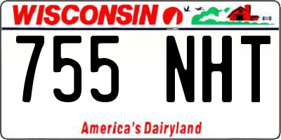 WI license plate 755NHT