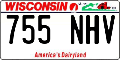 WI license plate 755NHV