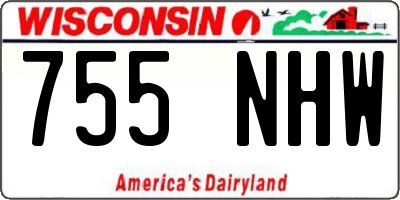WI license plate 755NHW