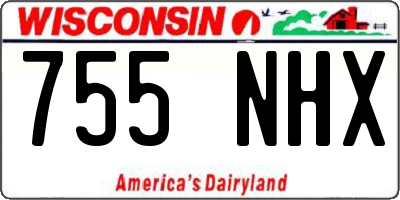WI license plate 755NHX