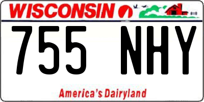 WI license plate 755NHY