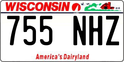 WI license plate 755NHZ