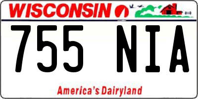WI license plate 755NIA
