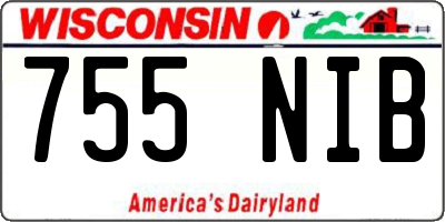 WI license plate 755NIB